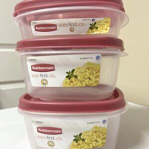 Rubbermaid Easy Find Lid Square Food Storage Container and Lid (Pack 3)